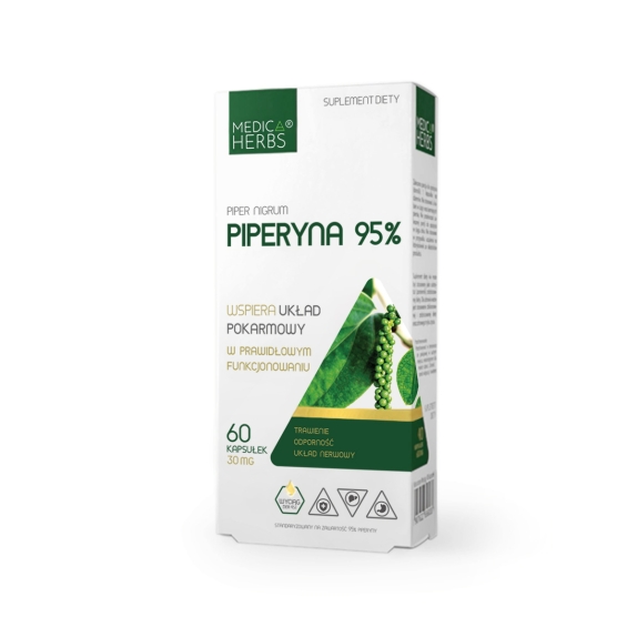 Medica Herbs Piperyna 30 mg 60 kapsułek cena 18,90zł