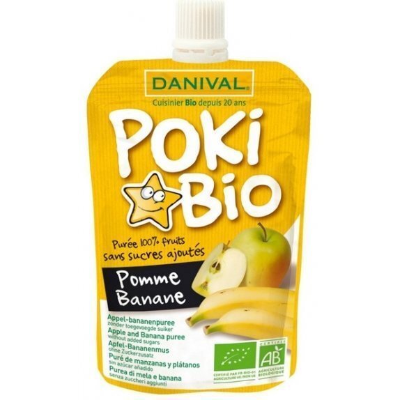 Poki przecier jabłkowo-bananowy 100% owoców bez dodatku cukru 90 g Danival cena 5,00zł