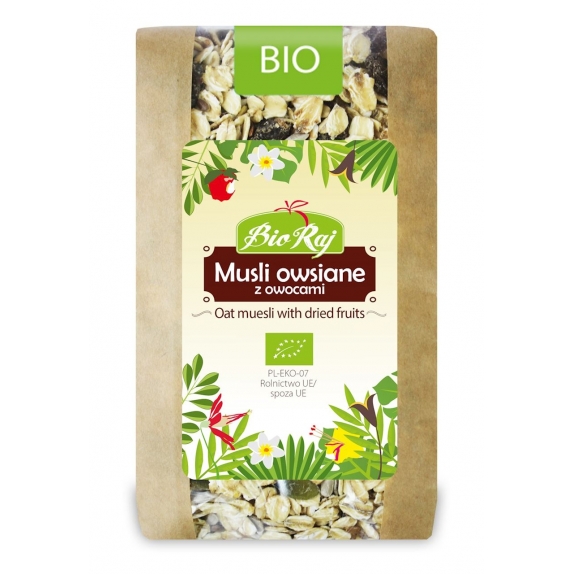 Musli owsiane z owocami 300 g BIO Bio Raj cena 9,92zł