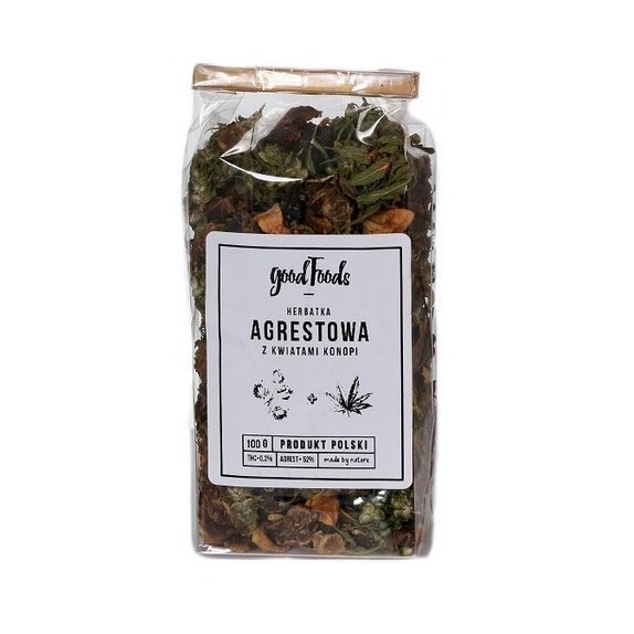 Hemp herbata agrestowa z kwiatami konopi 100 g Good Foods cena 6,79$