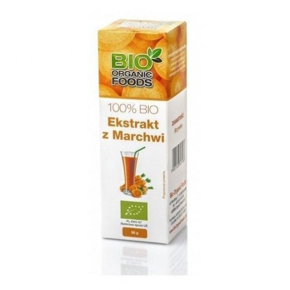 Ekstrakt z marchwi 100% BIO 50 g Bio Organic Foods cena 61,94zł