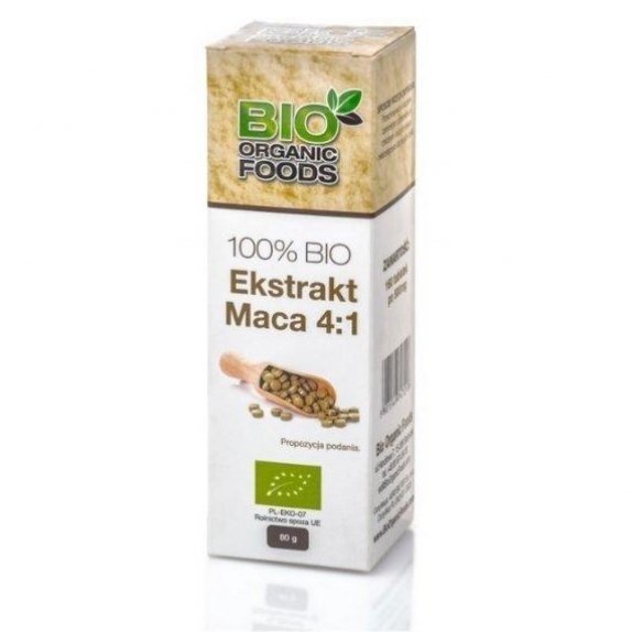 Ekstrakt z Maca 4:1 100% BIO (160 tabletek po 500 mg) 80 g Bio Organic Foods cena 66,41zł