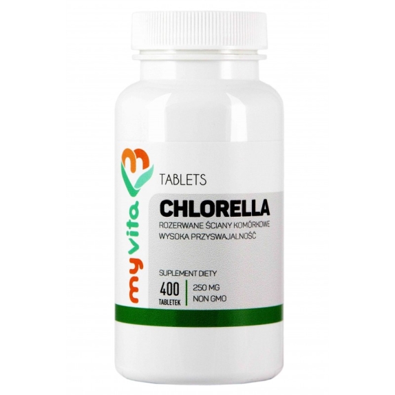 MyVita Chlorella 250 mg 400 tabletek cena 7,83$