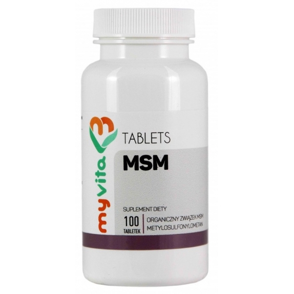 MyVita MSM 500 mg 100 tabletek cena 5,37$