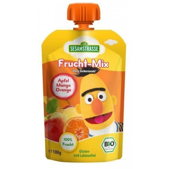 Mus Owocowy Bert jabłko-mango-pomarańcza 100 g Sesamstrasse cena 6,95zł