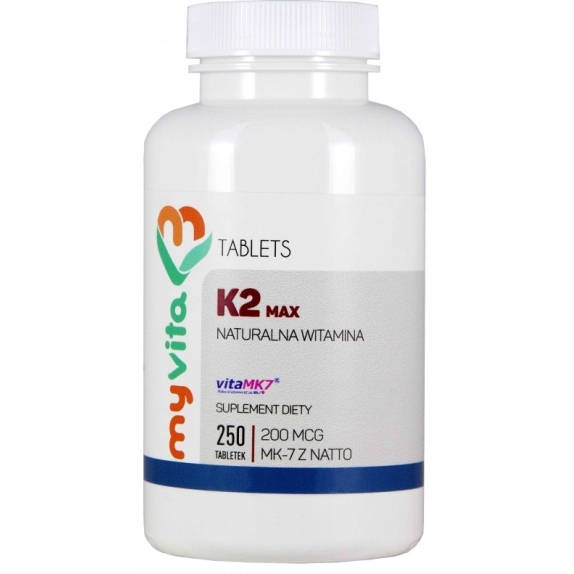 MyVita Witamina K2 MK-7 Max 200 mcg 250 tabletek  cena 27,81$