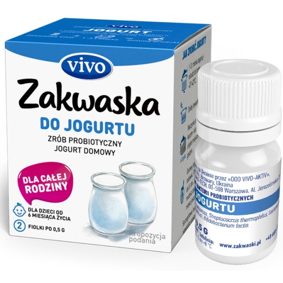 Żywe kultury bakterii do jogurtu 1 g (2 fiolki) Vivo cena 15,35zł