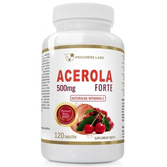 Acerola Forte 500 mg naturalna witamina C 120 tabletek Progress Labs cena 20,85zł
