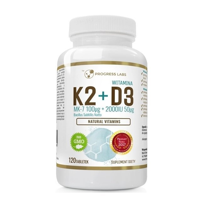 Witamina K2 Mk7 Natto 100 Mcg D3 2000iu 50 Mcg 120