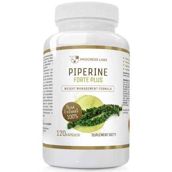 Piperyna Forte Max Plus 4w1 120 kapsułek Progress Labs cena 16,79$