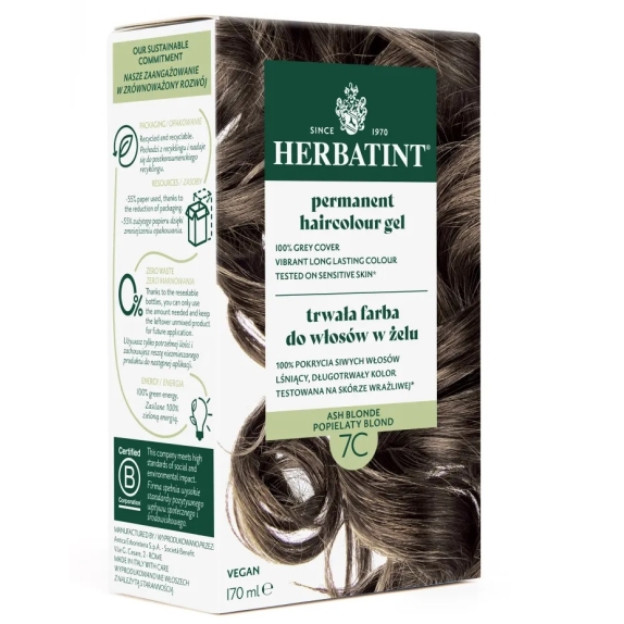 Herbatint Farba 7C popielaty blond 170 ml  cena 52,69zł