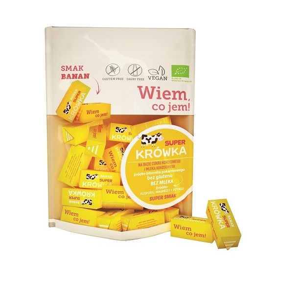 Krówki bezmleczne o smaku  bananowym bez glutenu BIO 150 g Me Gusto cena 3,08$