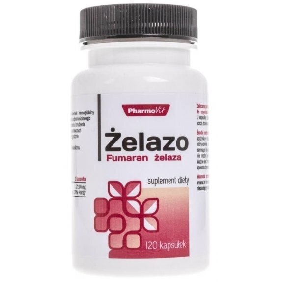 Żelazo (fumaran żelaza) 120 kapsułek Pharmovit cena 32,39zł