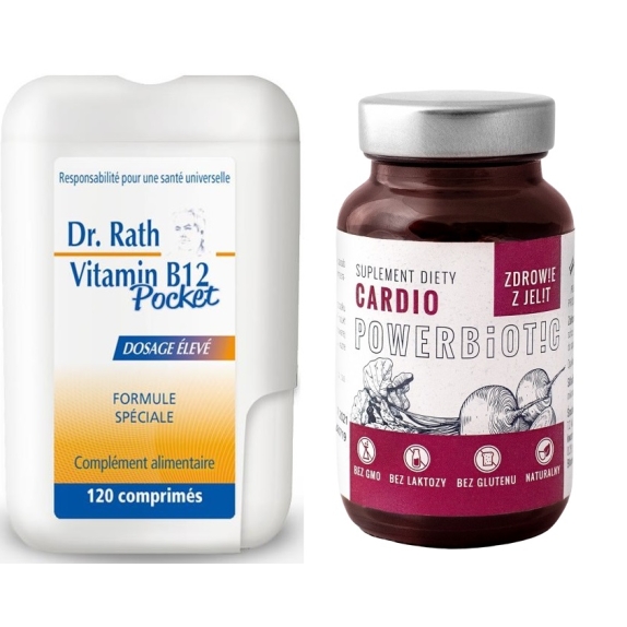 Dr Rath witamina B12 Pocket 120 tabletek + Powerbiotic Cardio Burak 60 kapsułek Ecobiotics cena 199,99zł