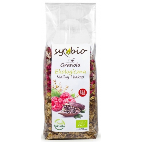Granola ekologiczna maliny i kakao 350 g Symbio cena €2,36