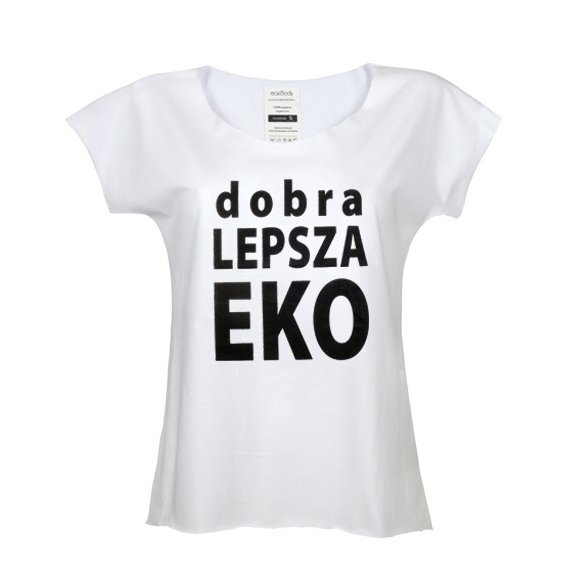 Lavera koszulka biała "Dobra, Lepsza, Eko" rozmiar L Eco Body cena 69,14zł