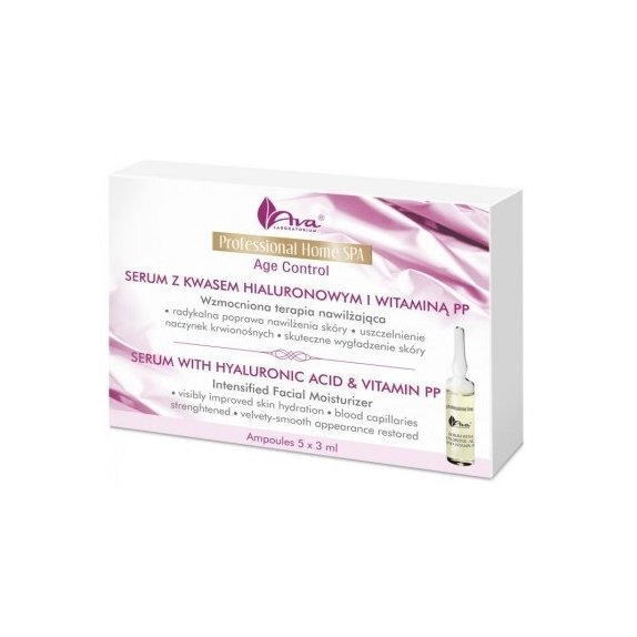 Ava Home Spa Age Control serum z kwasem hialuronowym i witaminą PP 3 ml ampułki 5 sztuk cena 22,90zł