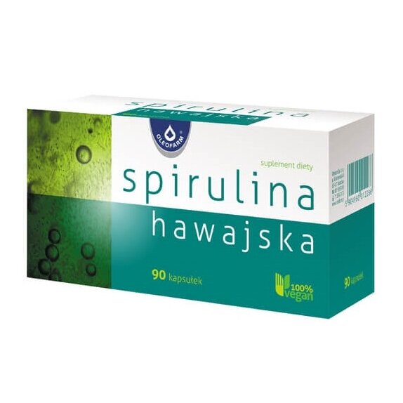 Spirulina hawajska 90 kapsułek Oleofarm cena 44,59zł