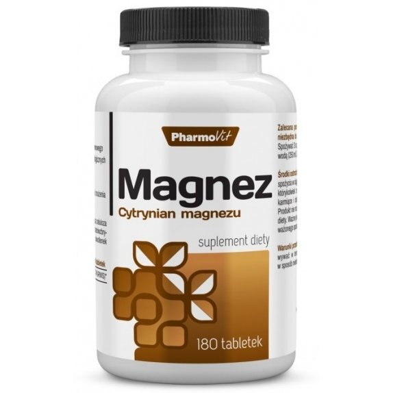 Magnez cytrynian 180 tabletek Pharmovit cena 38,59zł