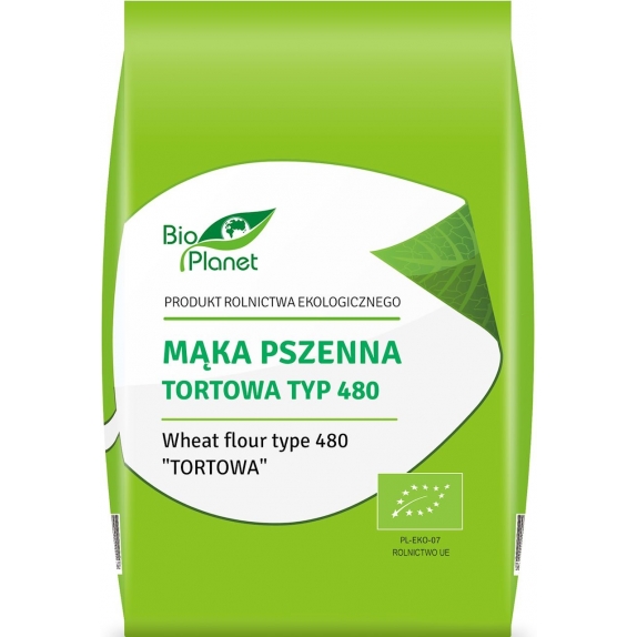 Mąka pszenna tortowa typ 480 1 kg BIO Bio Planet  cena 9,39zł