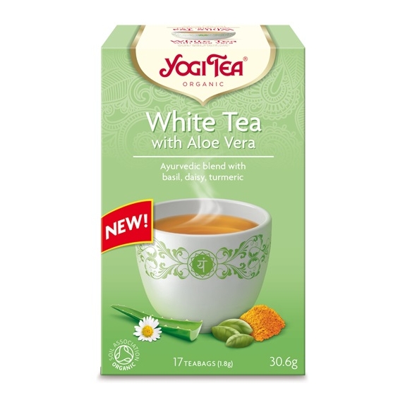 Herbata biała z aloesem 17 saszetek BIO Yogi Tea cena 3,48$