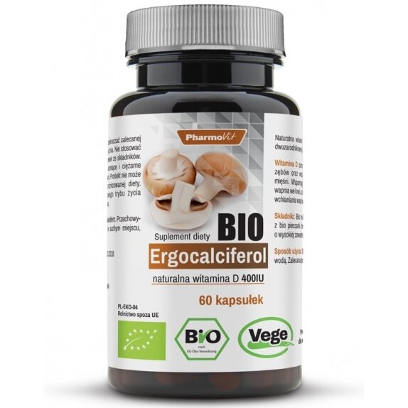 Bio Ergocalciferol naturalna witamina D 60 kapsułek Pharmovit cena 45,90zł