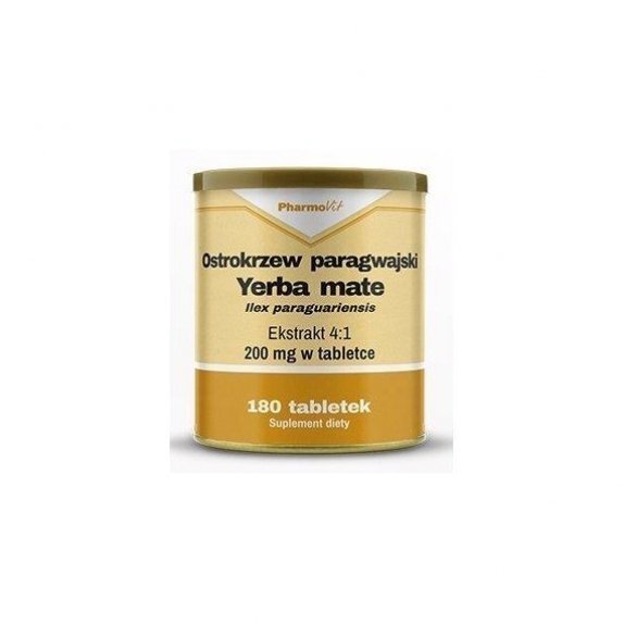 Yerba mate ostrokrzew paragwajski ekstrakt 4:1 180 tabletek Pharmovit cena 39,47zł