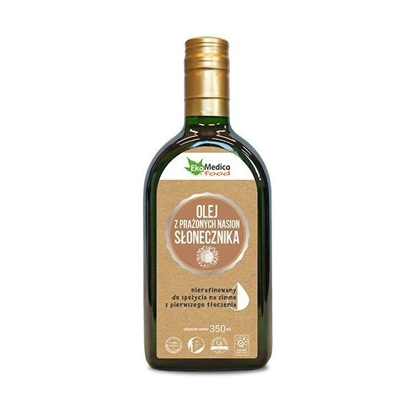 Olej z pierwszego tłoczenia z prażonych nasion słonecznika 350 ml EkaMedica cena 13,34zł