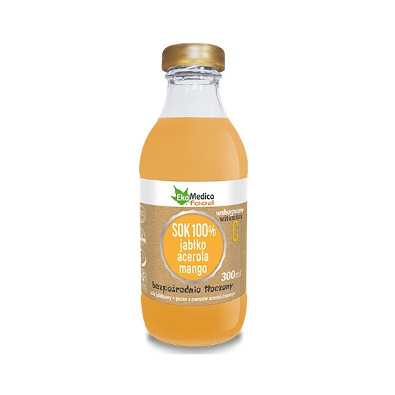 EkaMedica sok 100% jabłko-acerola-mango 300 ml cena 5,46zł