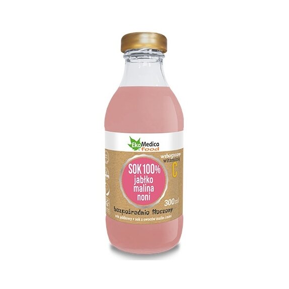 Sok 100% jabłko-malina-noni 300 ml EkaMedica cena 5,20zł