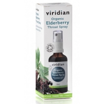 Viridian Ekologiczny Spray do gardła z czarnym bzem, miodem manuka oraz prawoślazem 50 ml