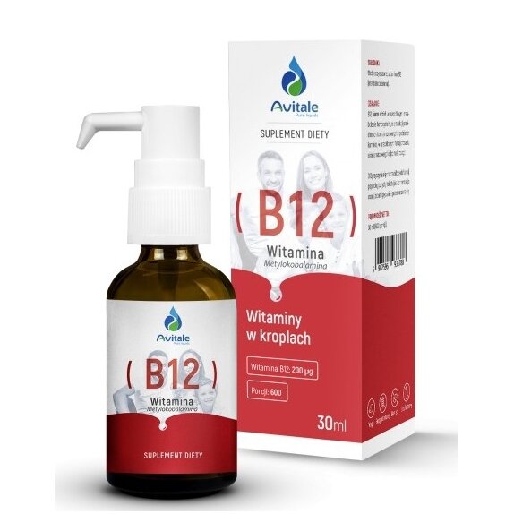 Witamina B12 Metylokobalamina 200µg 30 ml Avitale cena 44,90zł