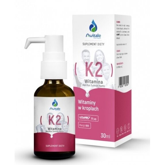 Witamina K2 (Vita MK7) 25uq Olive 30 ml Avitale cena 10,77$