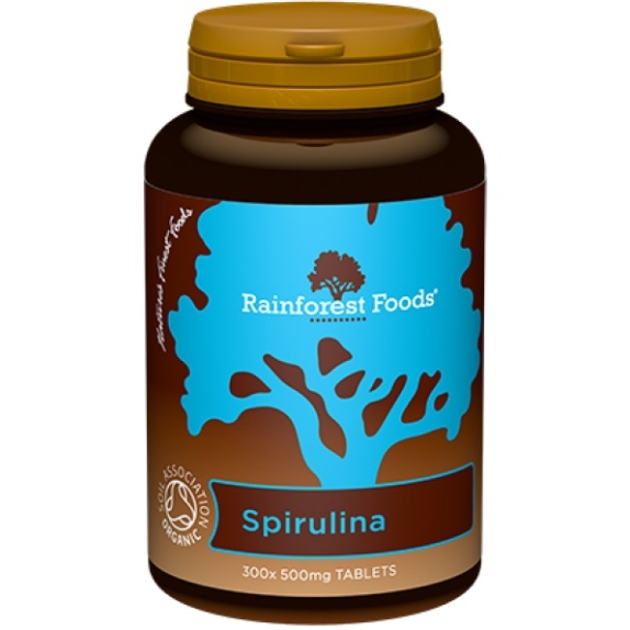 Rainforest foods spirulina 500 mg 300 kaps BIO cena 93,99zł