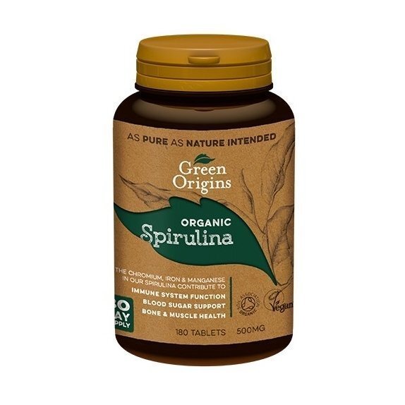 Spirulina BIO 500 mg 180 tabletek Green Origins cena 62,29zł