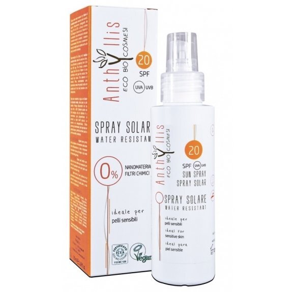 Anthyllis Spray przeciwsłoneczny SPF 20 UVA i UVB dla skóry wrażliwej wodoodporny 100 ml cena 88,05zł