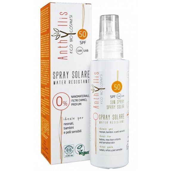 Anthyllis Spray przeciwsłoneczny SPF 50 UVA i UVB dla skóry wrażliwej wodoodporny 100 ml cena 104,50zł