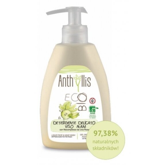Anthyllis płyn do mycia rąk i twarzy z fitokompleksem z czerwonych winogron 300 ml ECO cena 20,15zł