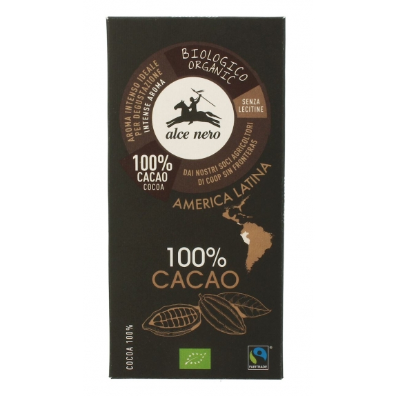 Tabliczka gorzka 100% kako 50 g BIO Alce Nero cena 3,32$