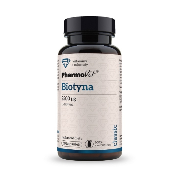 Biotyna 2500 µg 60 kapsułek Classic Pharmovit WRZEŚNIOWA PROMOCJA! cena 21,89zł