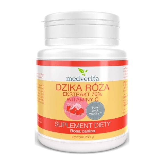 Dzika róża ekstrakt 70% witaminy C proszek 250g Medverita cena 55,60zł