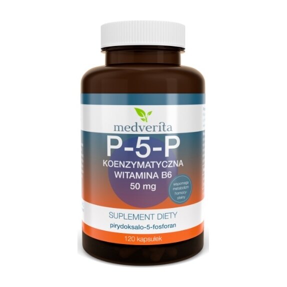 P-5-P Koenzymatyczna witamina B6 50 mg 120 kapsułek Medverita cena 31,90zł