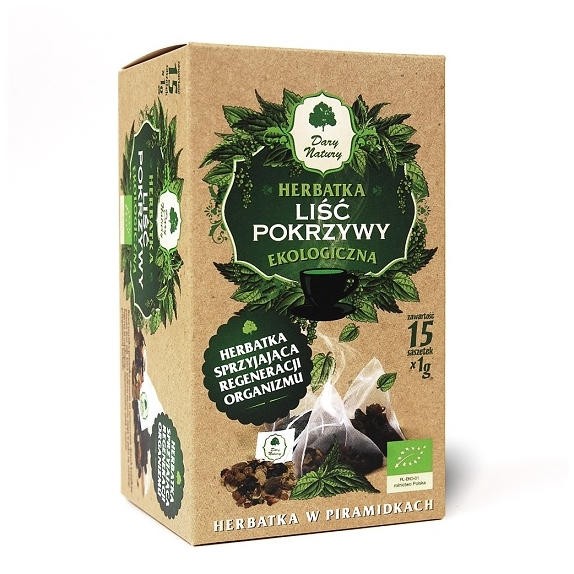 Herbatka liść pokrzywy piramidki Bio (15 x 1 g) Dary Natury cena 7,59zł