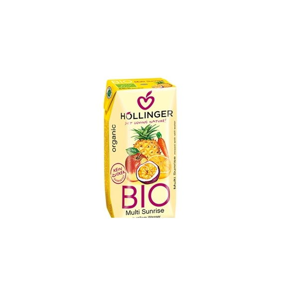 Napój wieloowocowy z sokiem z marchwi Sunrise 200 ml BIO Hollinger cena 3,25zł