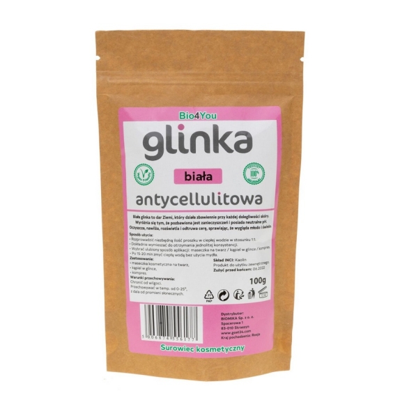 Glinka Biała Kosmetyczna Antycelulitowa 100 g Biomika cena 6,75zł