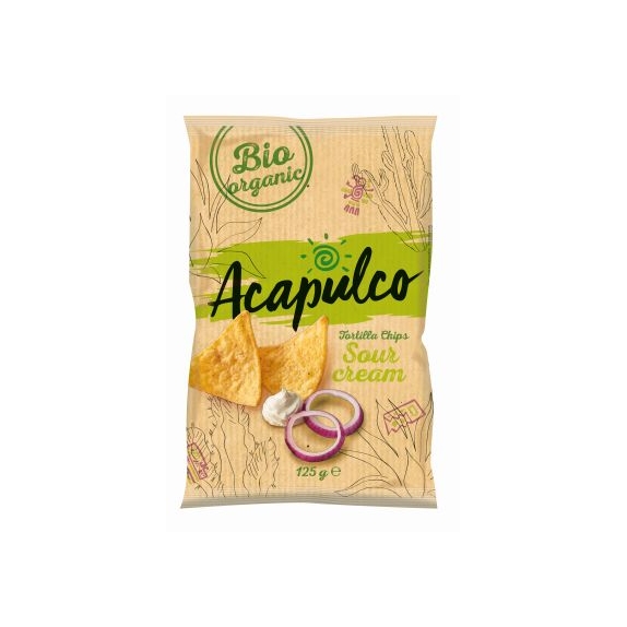 Nachosy o smaku śmietankowo-cebulowym 125 g BIO Acapulco cena €1,61