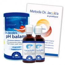 Dr Jacobs 2 x Lactacholin + ph balans proszek+książka "Metoda Dr. Jacob'a". Kuracja cholinowa