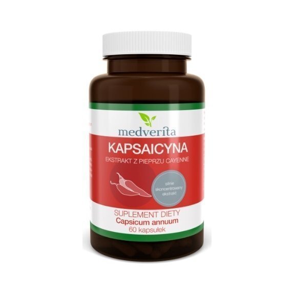 Kapsaicyna (ekstrakt z pieprzu cayenne) 60 kapsułek Medverita cena 19,45zł