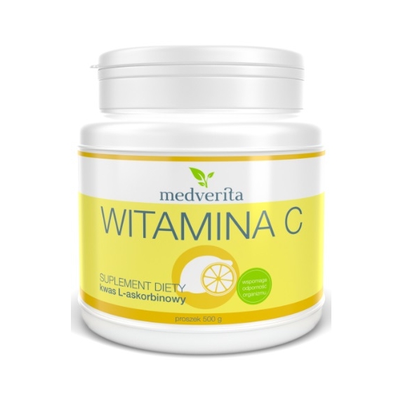 Witamina C (kwas l-askorbinowy) proszek 500 g Medverita cena 29,99zł