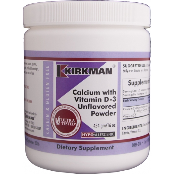 Kirkman Calcium with Vitamin D-3 Powder – Unflavored (Hypo) 454 g cena €66,34